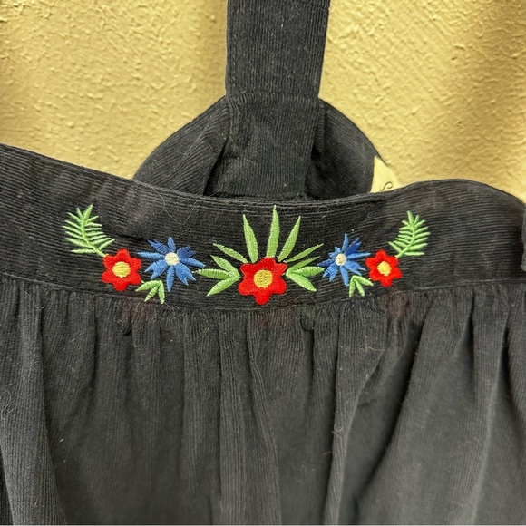 Lindy Bop navy corduroy skirt with suspenders - Picture 6 of 10